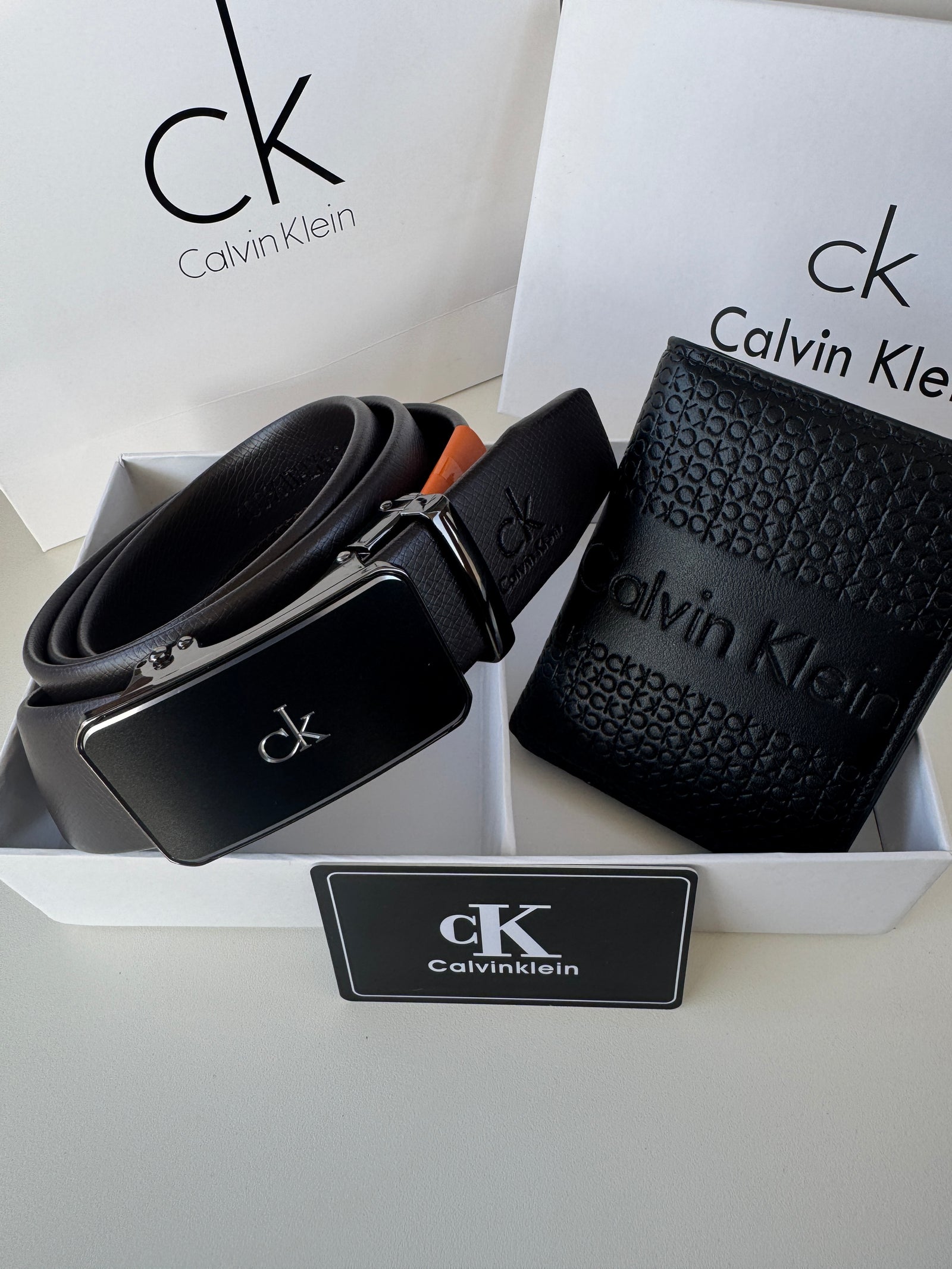 CALVIN KLEIN Wallet & Automatic Belt Set – Premium Gift Set with Box & Bag