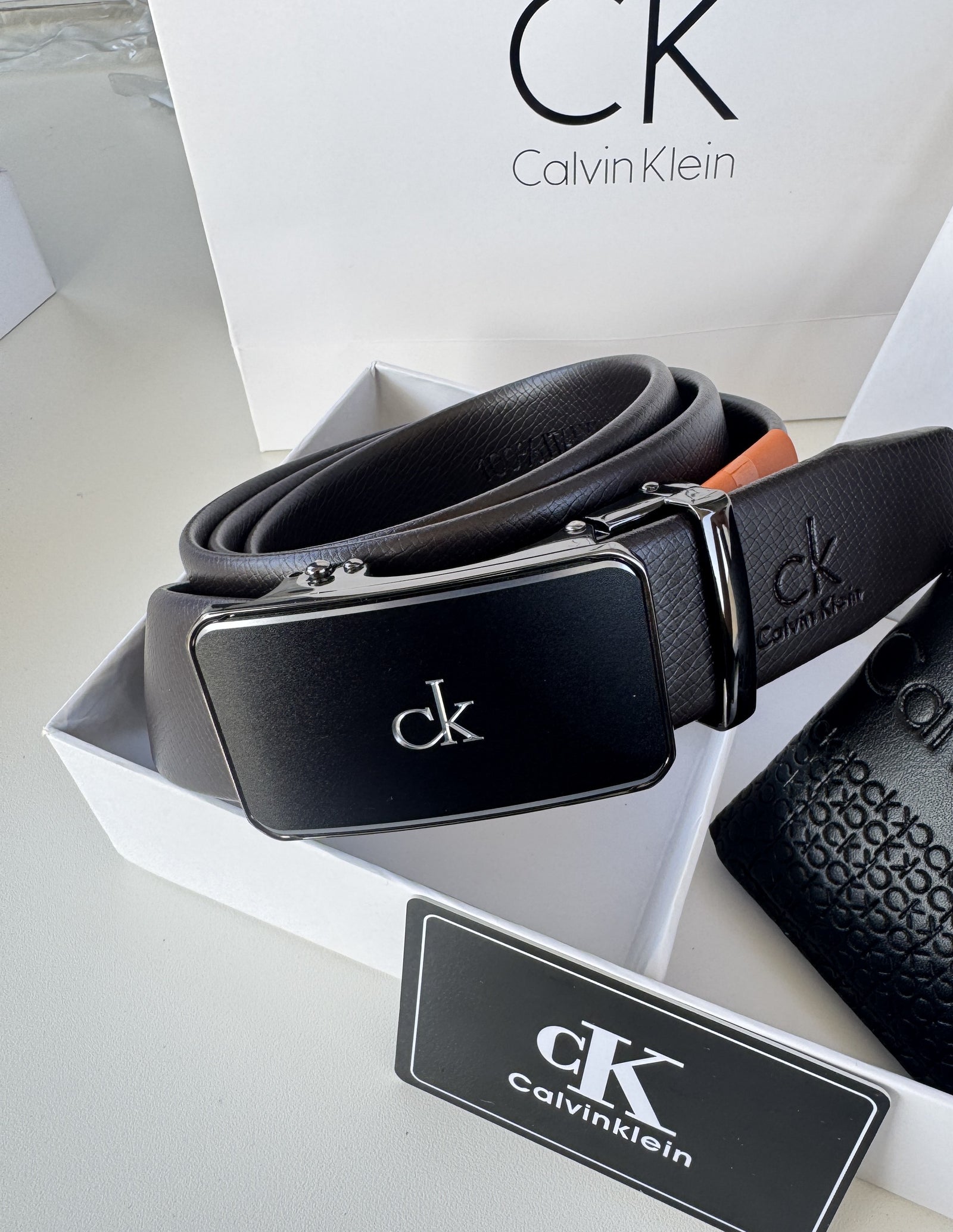 Calvin Klein Automatic Belt – Adjustable Belt with Gift Box & Bag