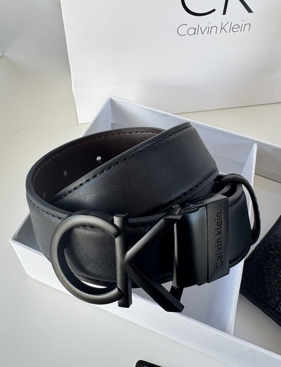 CALVIN KLEIN Double Face Belt – Black & Brown Reversible with Classic Buckle