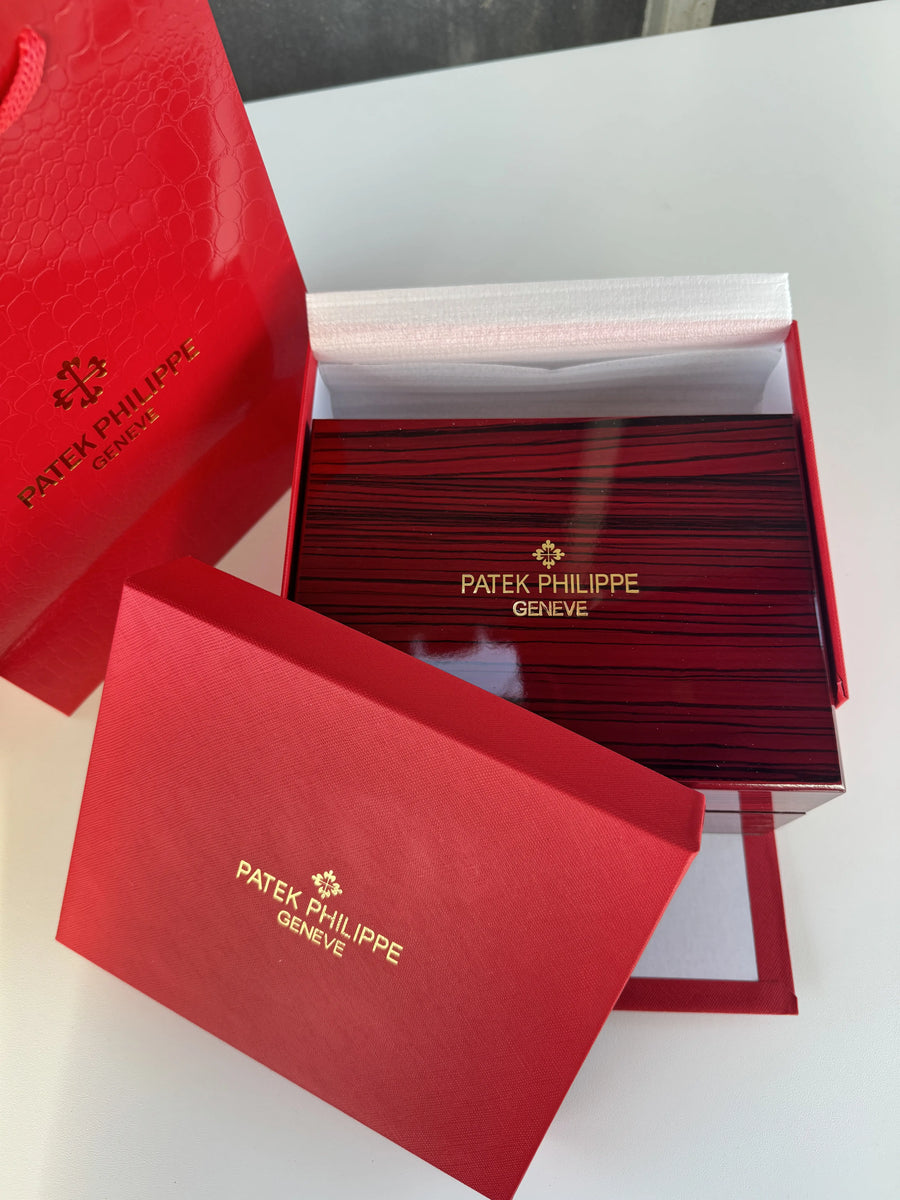 Patek Philippe Watch Packaging Set – Premium Box with Cards, Catalogs & Shopping Bag