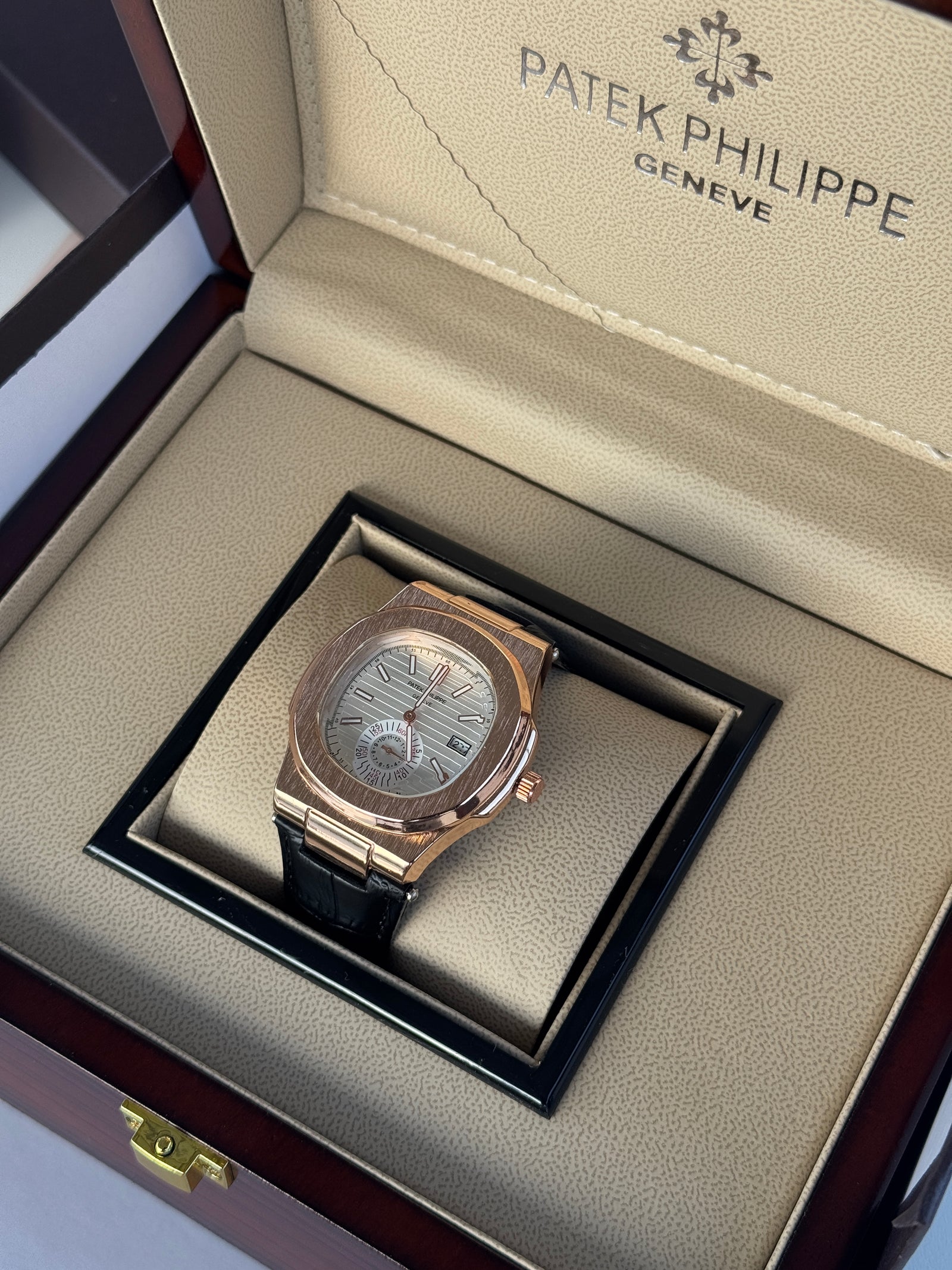 Patek Philippe leather Watch – with Standard Gift Box Packaging