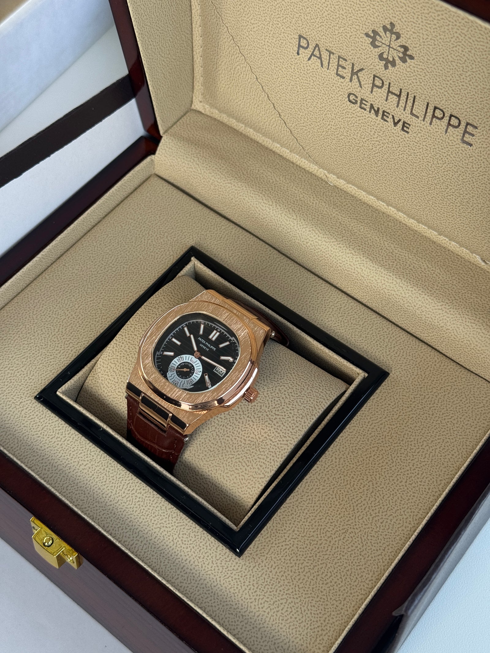 Patek Philippe leather Watch – with Standard Gift Box Packaging
