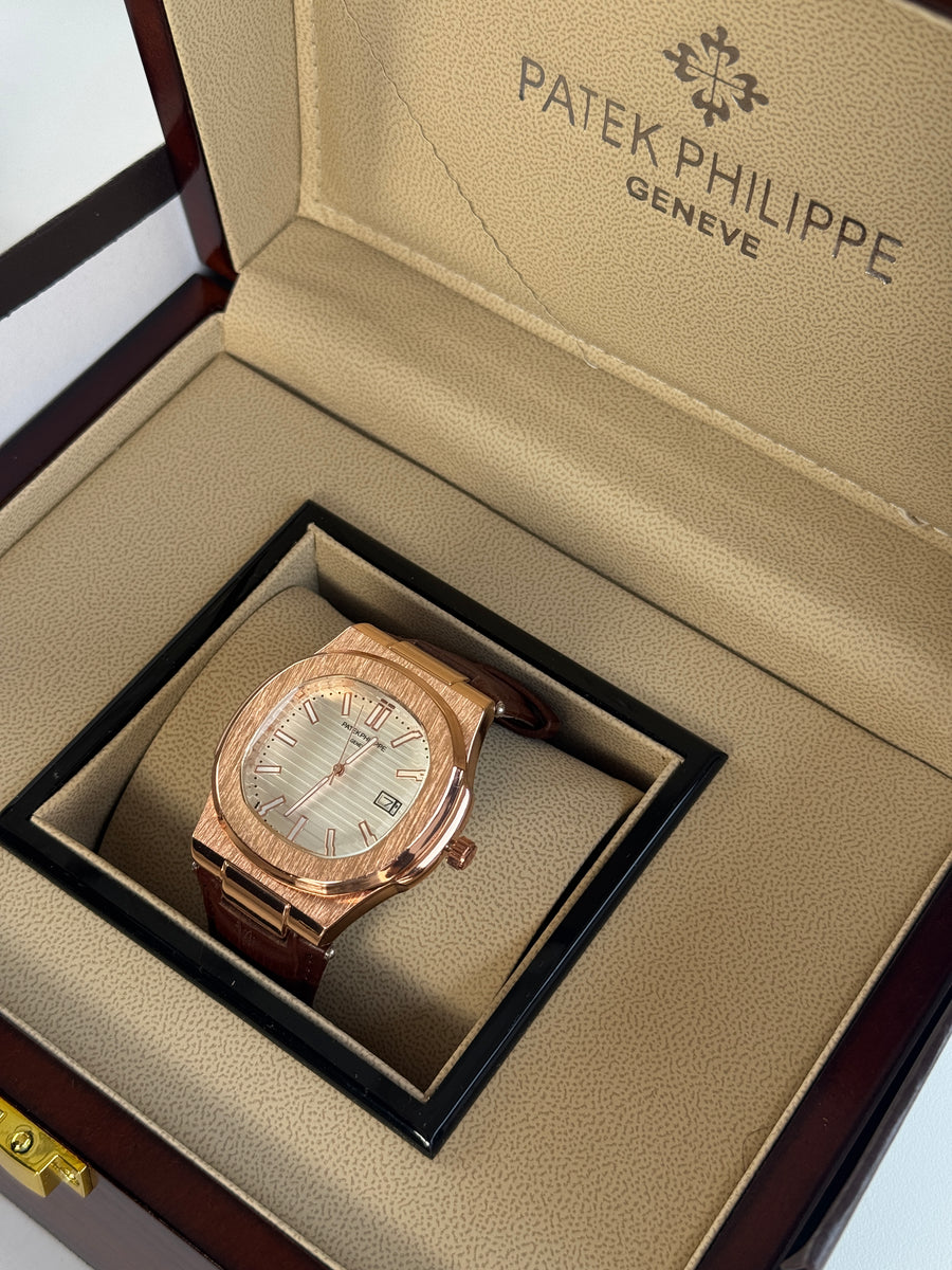 Patek Philippe leather Watch – with Standard Gift Box Packaging