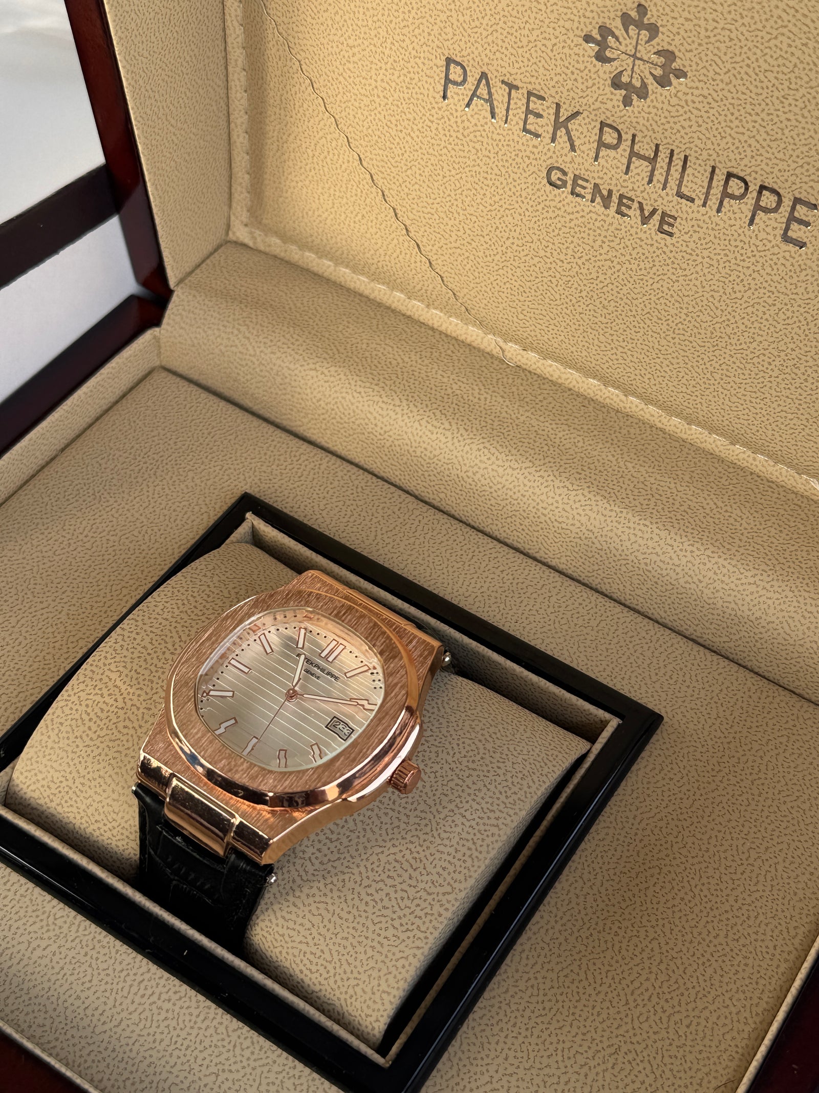 Patek Philippe leather Watch – with Standard Gift Box Packaging