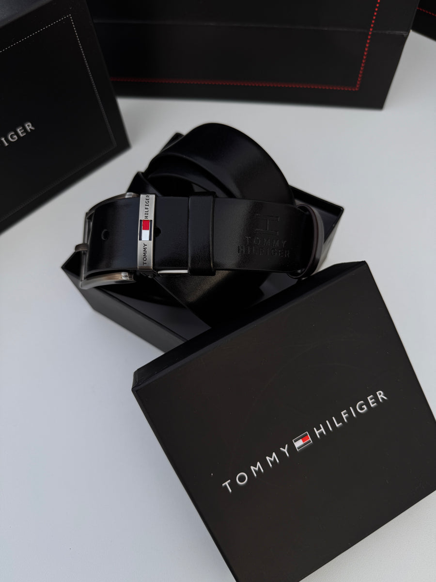 Tommy Hilfiger Double Face Belt – Black & Brown Reversible with Classic Buckle