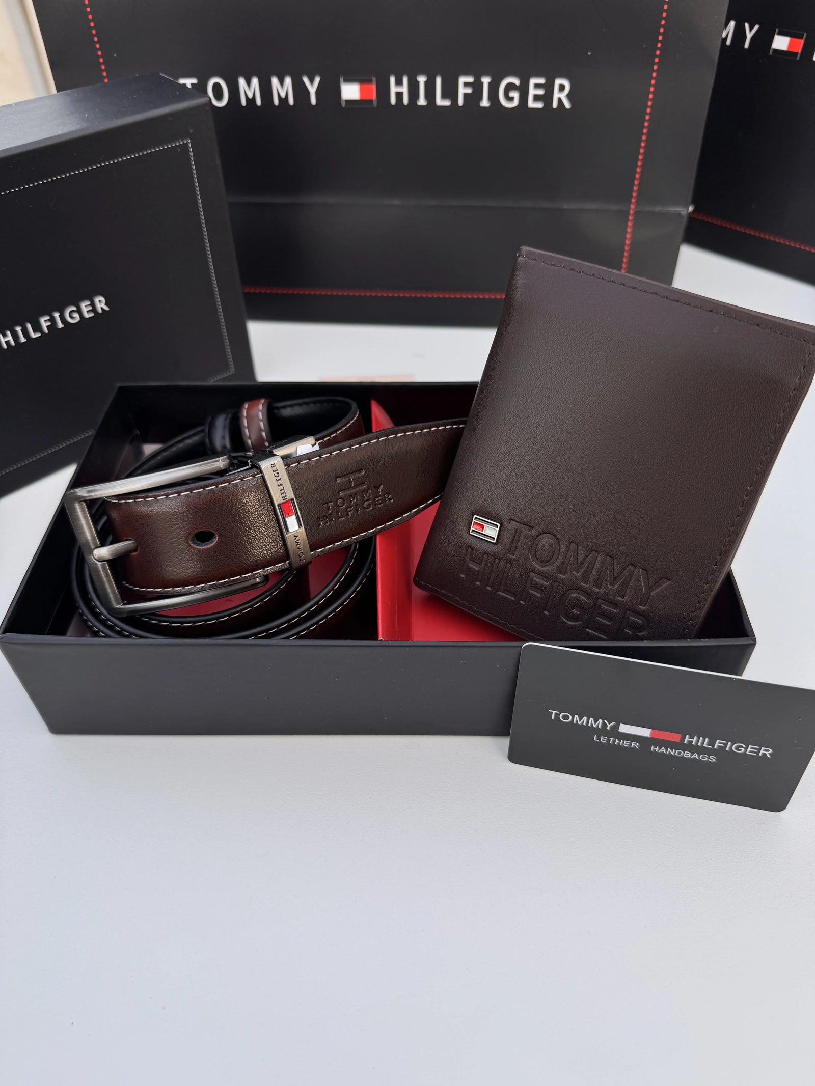 Tommy Hilfiger Wallet & Double Face Belt Set – Premium Gift Set with Box & Bag