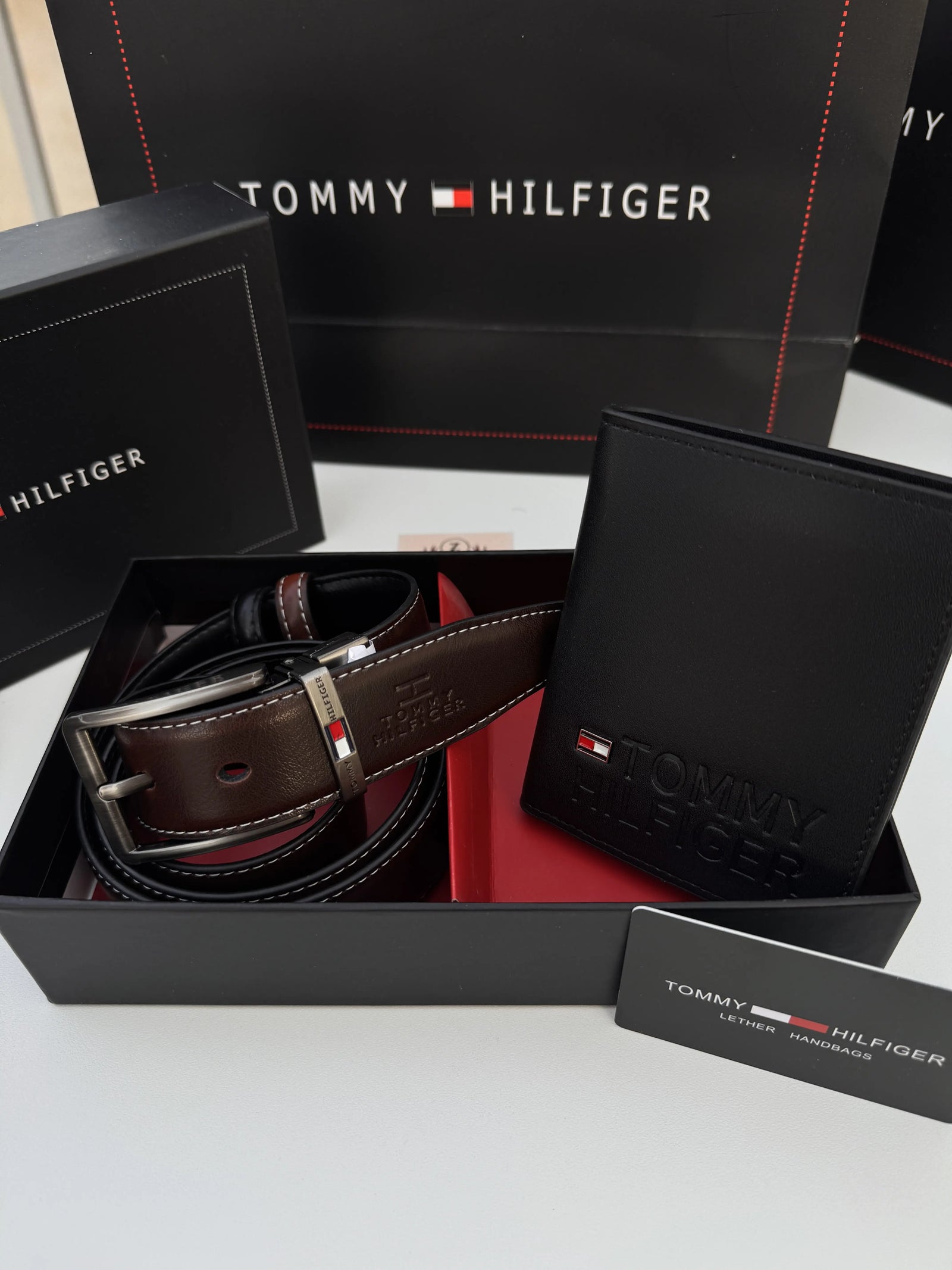 Tommy Hilfiger Wallet & Double Face Belt Set – Premium Gift Set with Box & Bag