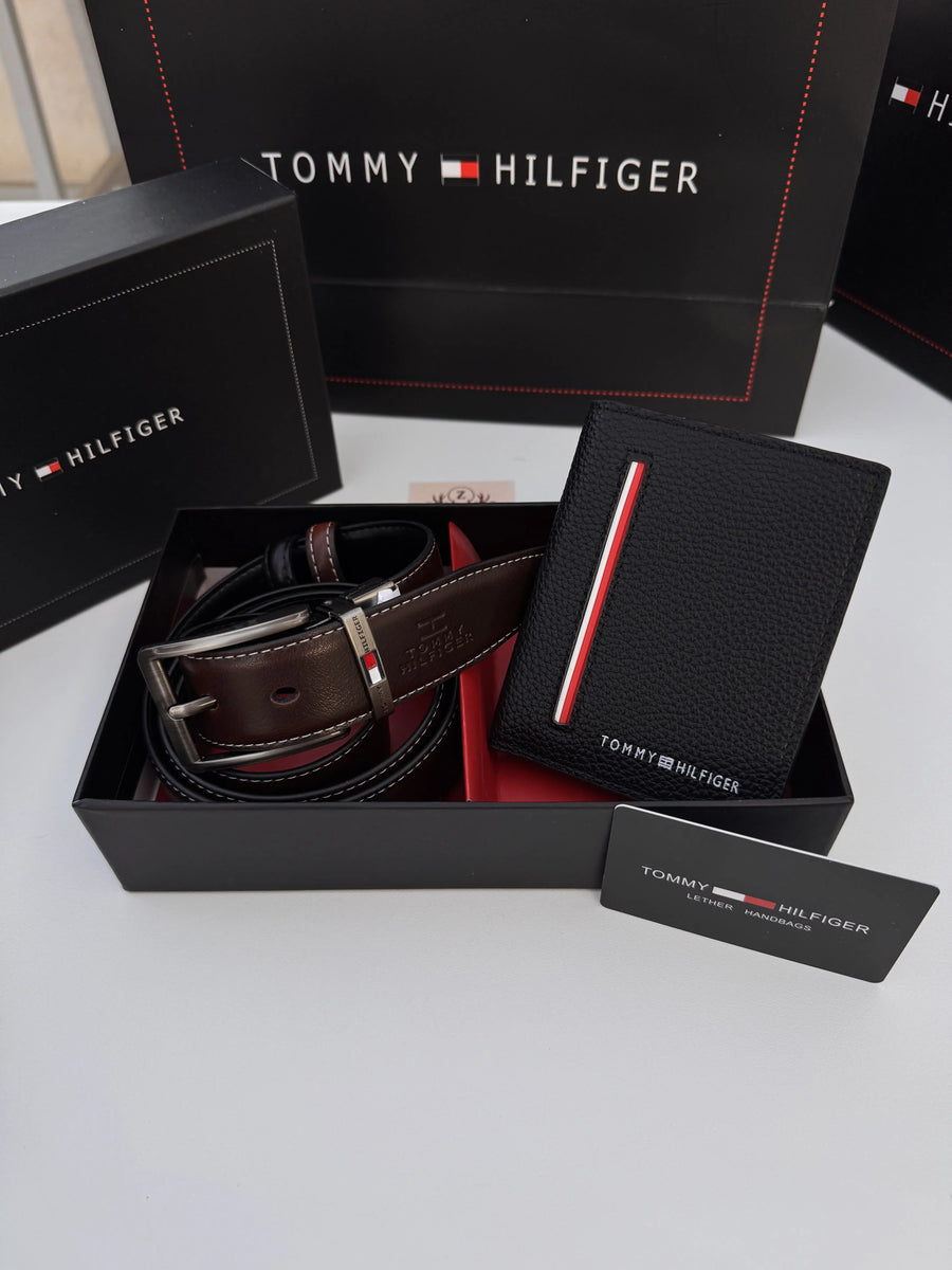 Tommy Hilfiger Wallet & Double Face Belt Set – Premium Gift Set with Box & Bag