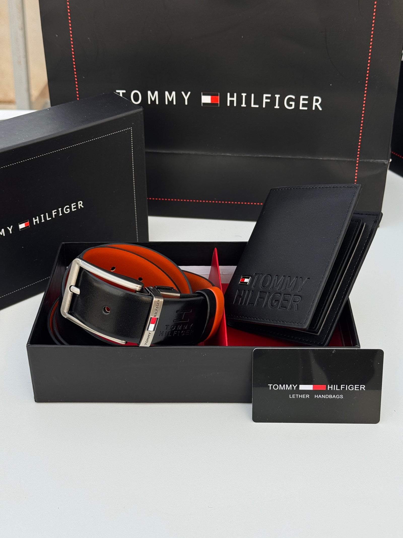 Tommy Hilfiger Wallet & Double Face Belt Set – Premium Gift Set with Box & Bag