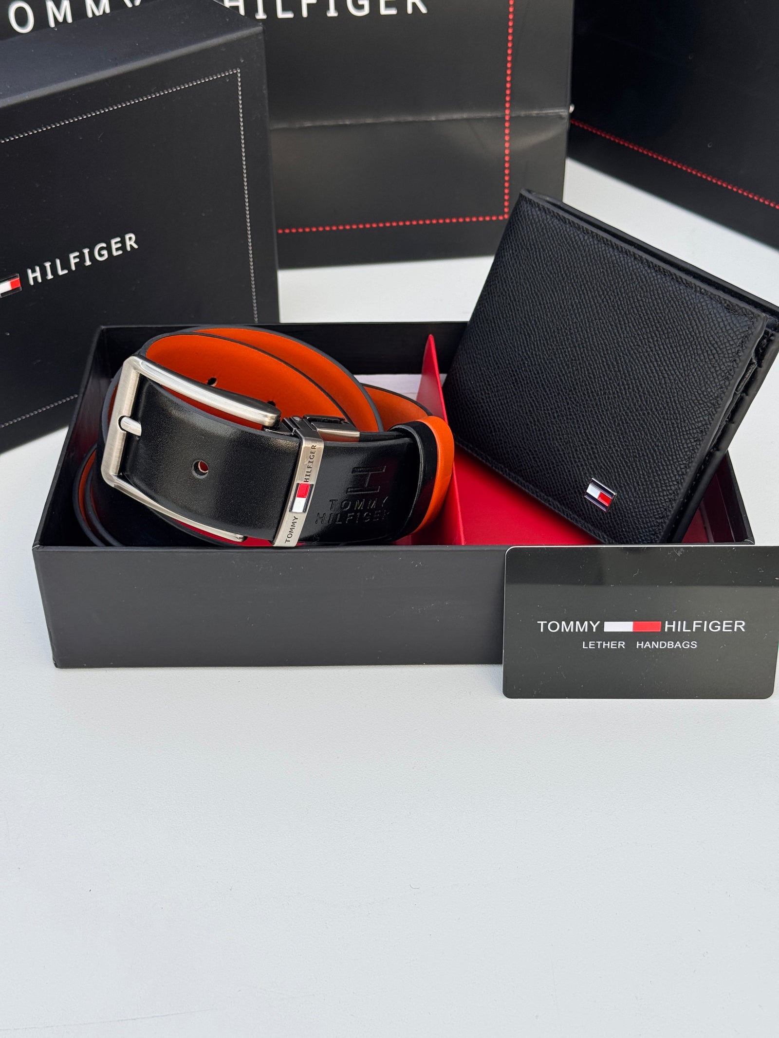 Tommy Hilfiger Wallet & Double Face Belt Set – Premium Gift Set with Box & Bag