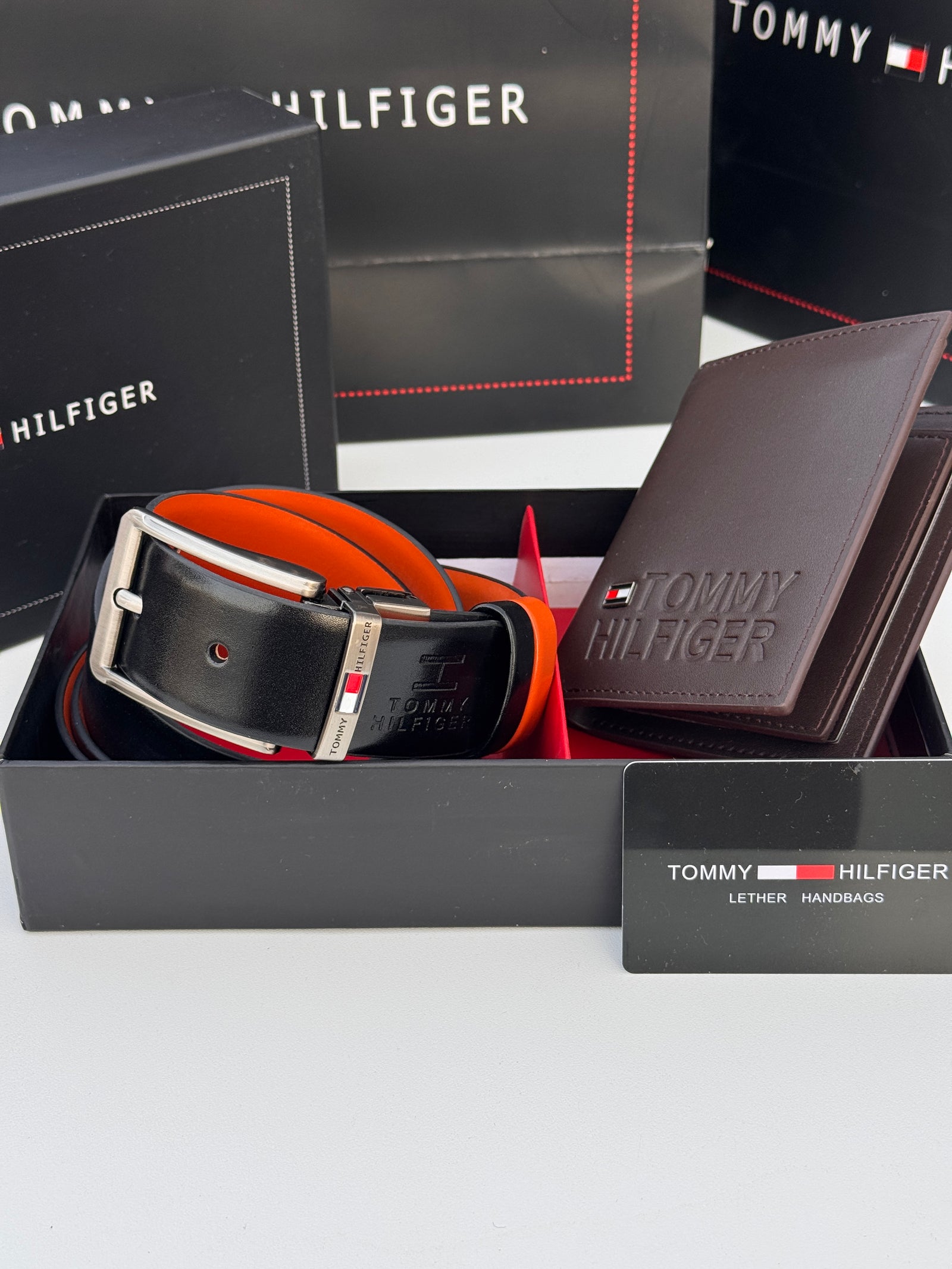 Tommy Hilfiger Wallet & Double Face Belt Set – Premium Gift Set with Box & Bag