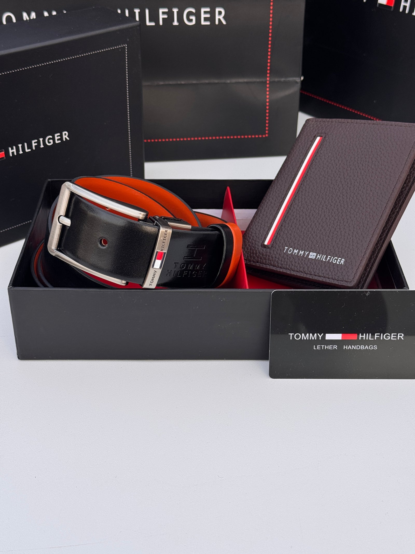 Tommy Hilfiger Wallet & Double Face Belt Set – Premium Gift Set with Box & Bag