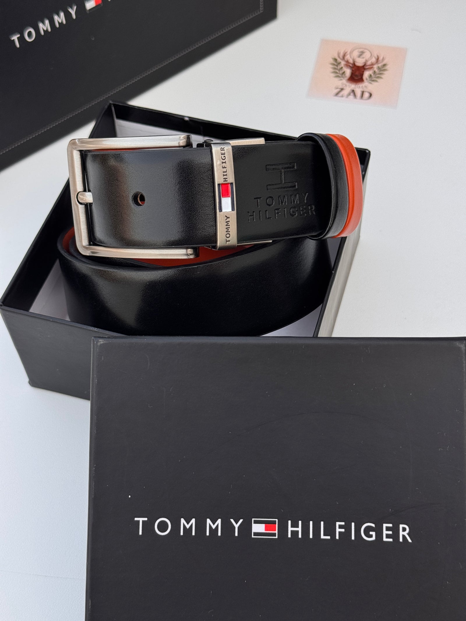 Tommy Hilfiger Double Face Belt – Black & Brown Reversible with Classic Buckle