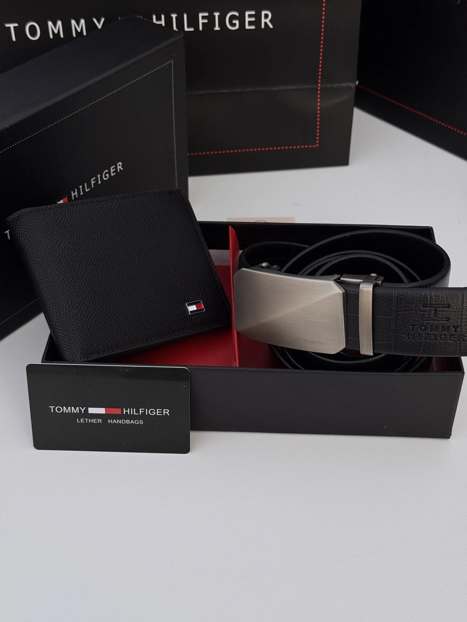 Tommy Hilfiger Wallet & Automatic Belt Set – Premium Gift Set with Box & Bag
