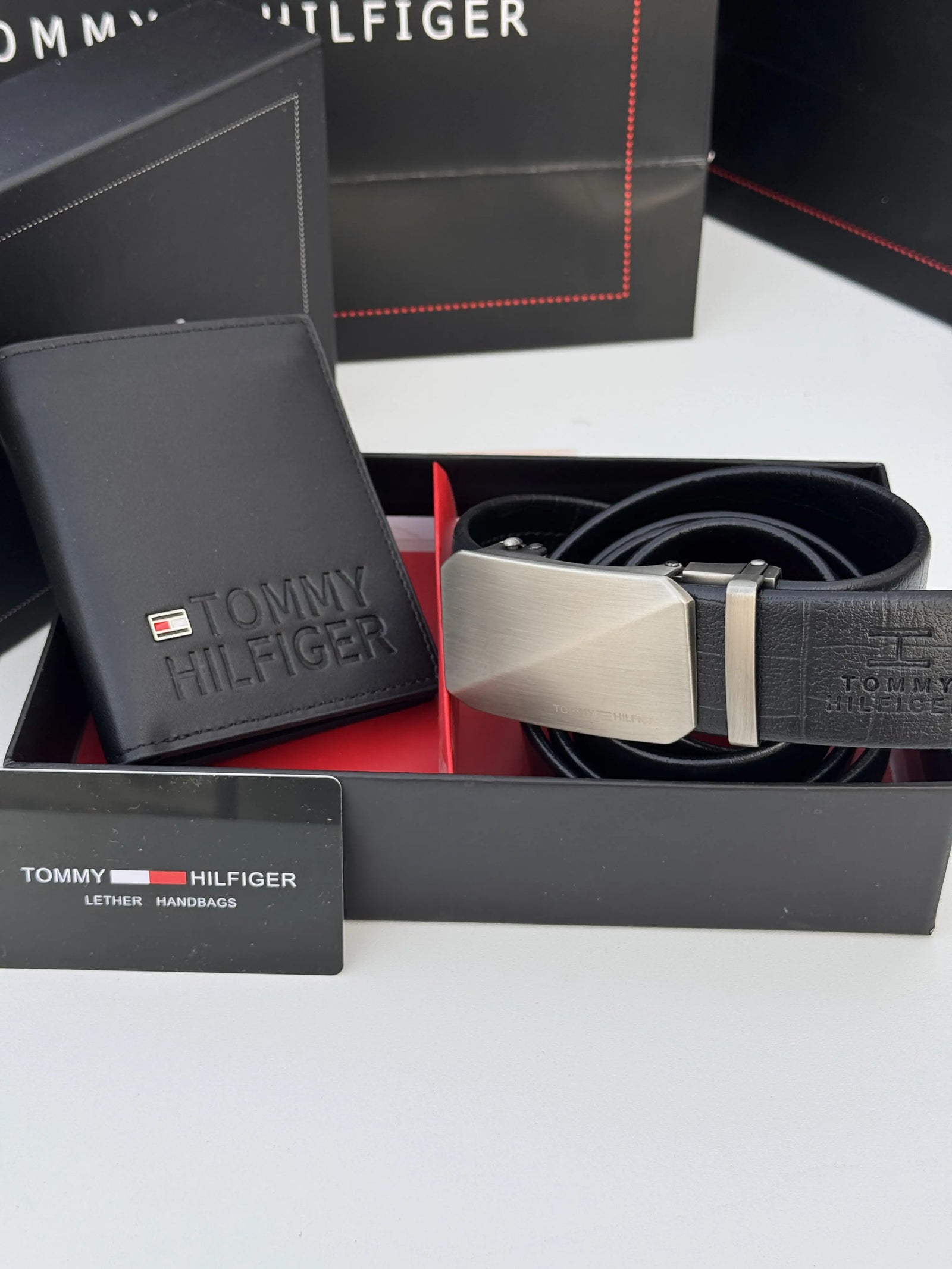 Tommy Hilfiger Wallet & Automatic Belt Set – Premium Gift Set with Box & Bag