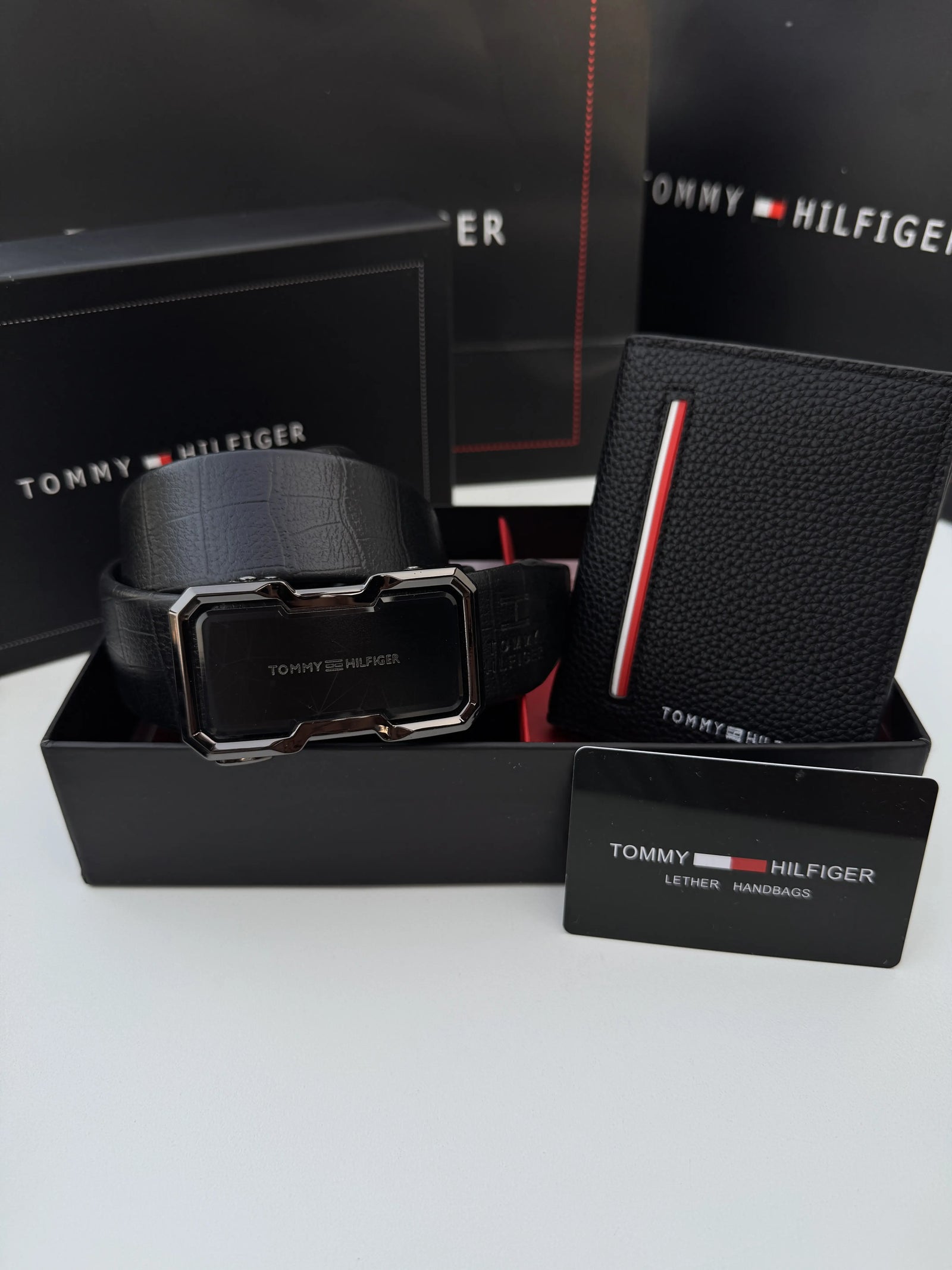 Tommy Hilfiger Wallet & Automatic Belt Set – Premium Gift Set with Box & Bag