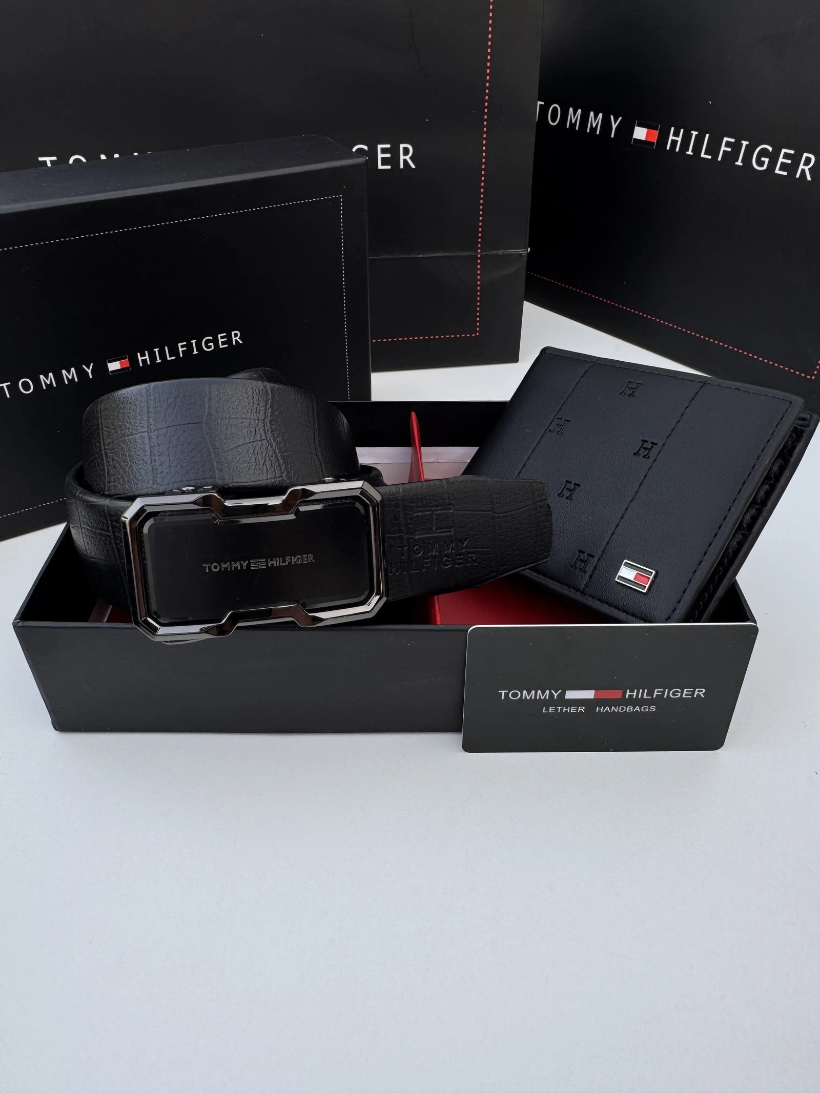 Tommy Hilfiger Wallet & Automatic Belt Set – Premium Gift Set with Box & Bag