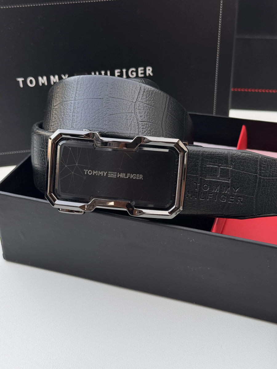 Tommy Hilfiger Wallet & Automatic Belt Set – Premium Gift Set with Box & Bag