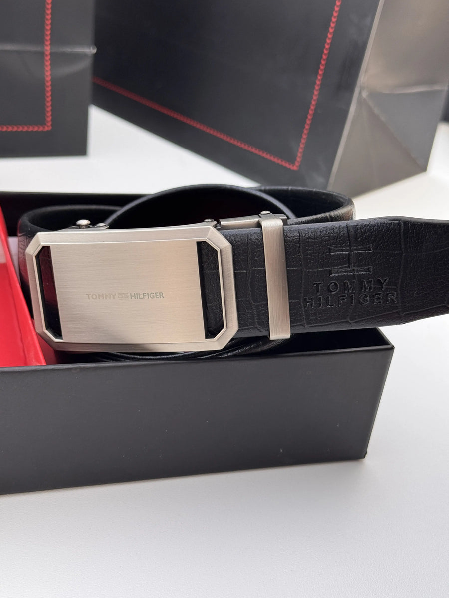 Tommy Hilfiger Automatic Belt – Premium Leather with Gift Box & Bag