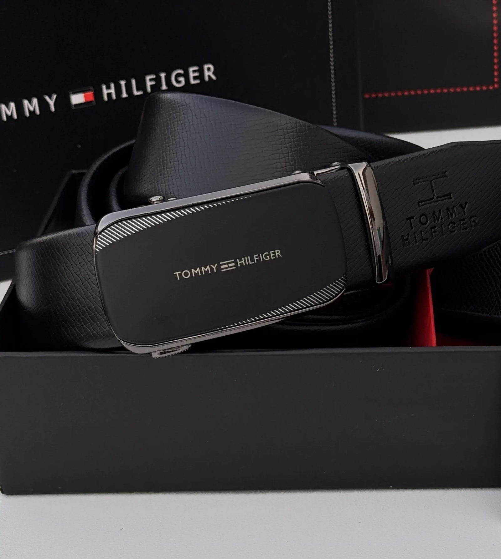 Tommy Hilfiger Wallet & Automatic Belt Set – Premium Gift Set with Box & Bag