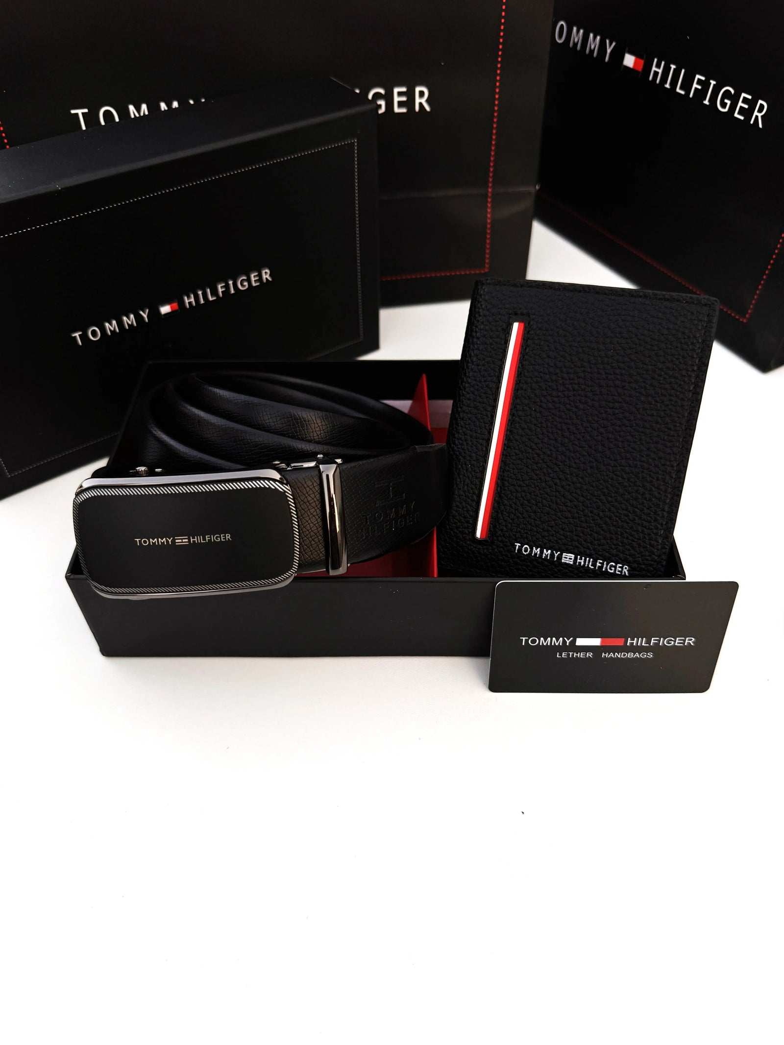 Tommy Hilfiger Wallet & Automatic Belt Set – Premium Gift Set with Box & Bag