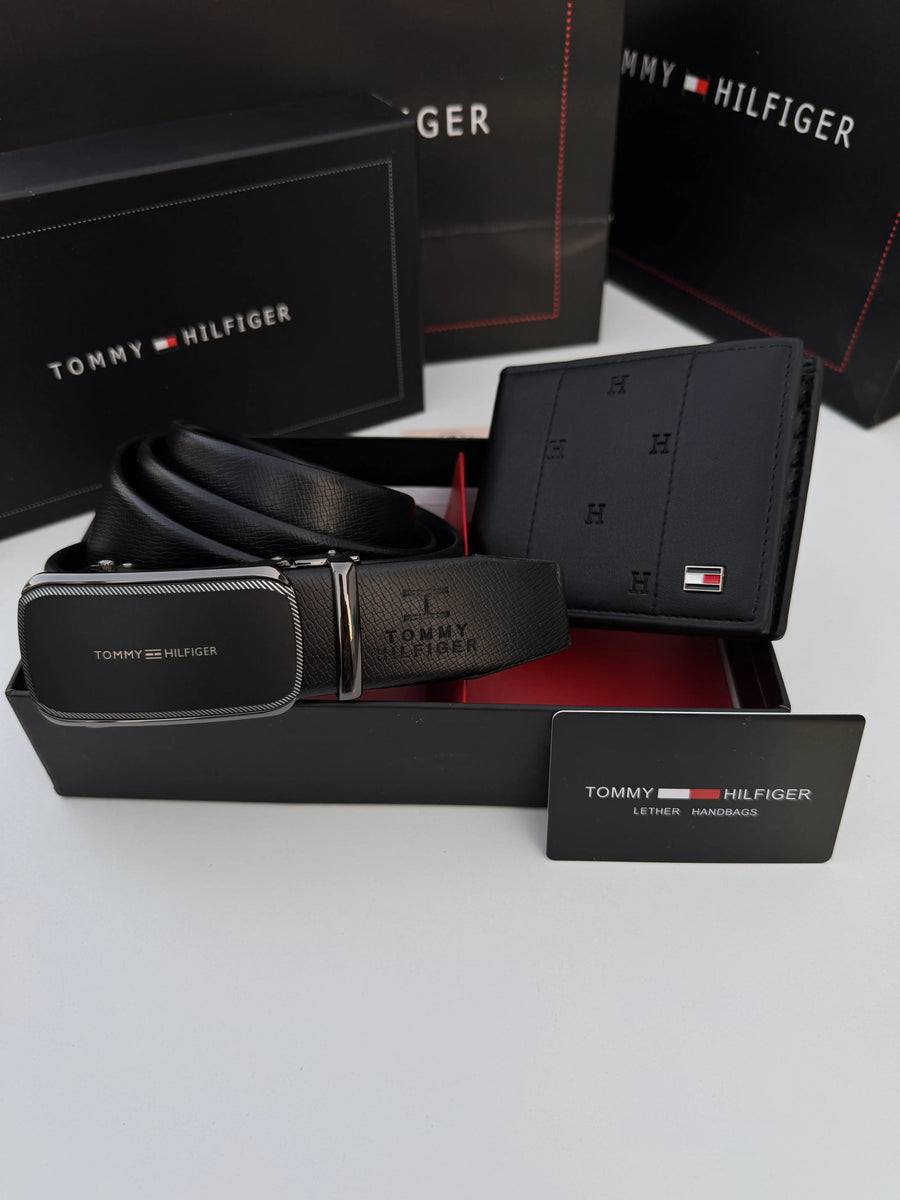 Tommy Hilfiger Wallet & Automatic Belt Set – Premium Gift Set with Box & Bag