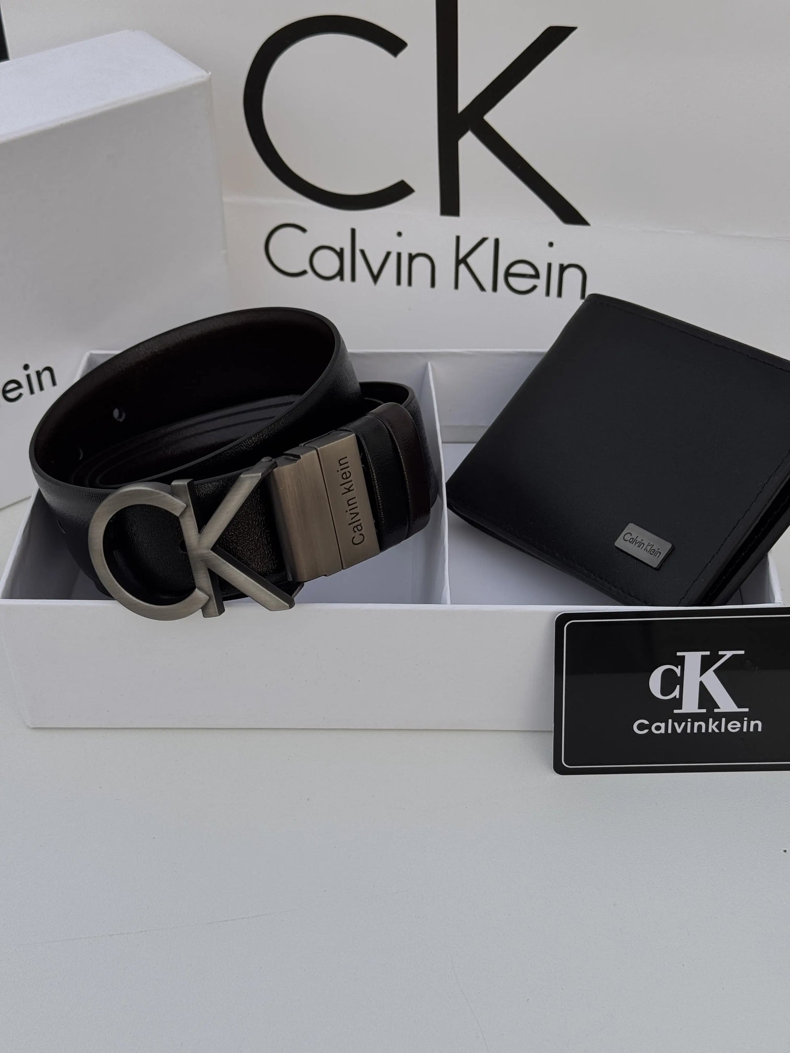 CALVIN KLEIN Wallet & Double Face Belt Set – Premium Gift Set with Box & Bag
