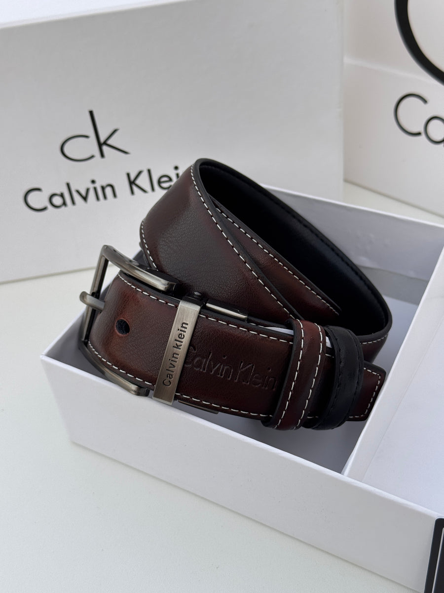 CALVIN KLEIN Double Face Belt – Black & Brown Reversible with Classic Buckle