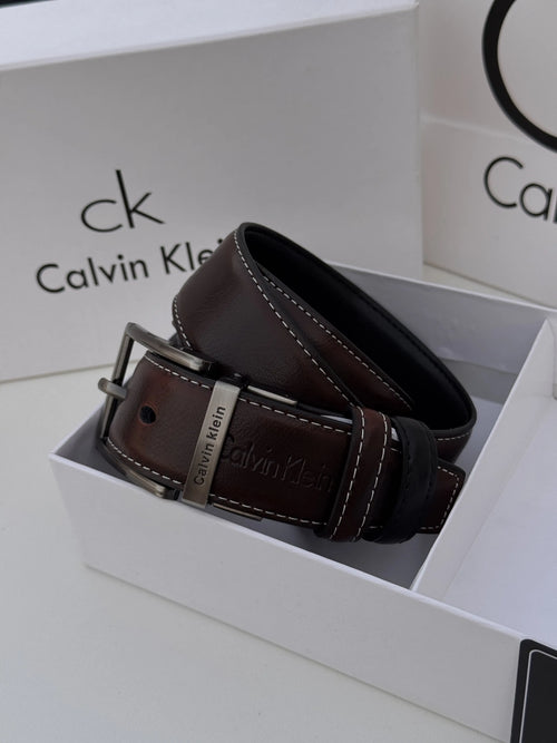 CALVIN KLEIN Double Face Belt – Black & Brown Reversible with Classic Buckle