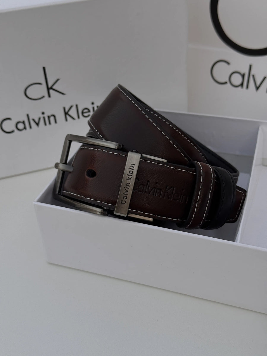 CALVIN KLEIN Double Face Belt – Black & Brown Reversible with Classic Buckle