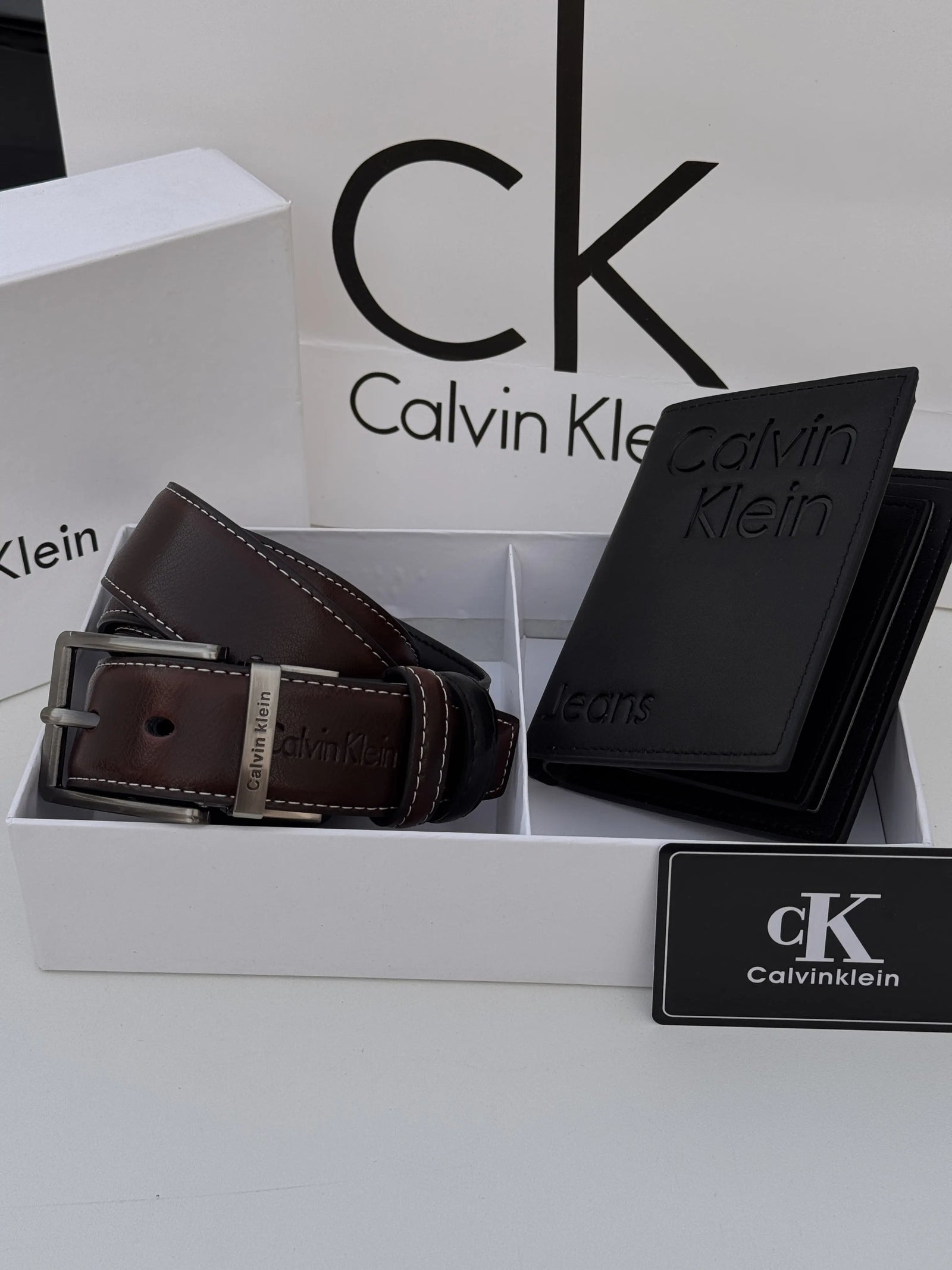 CALVIN KLEIN Wallet & Double Face Belt Set – Premium Gift Set with Box & Bag