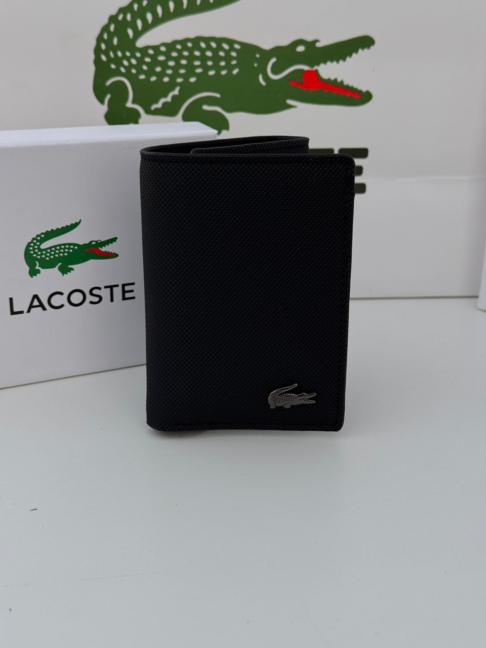 Lacoste Leather Trifold Wallet – Premium Gift Packaging Included