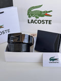 LACOSTE Wallet & Double Face Belt Set – Premium Gift Set with Box & Bag