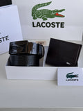 LACOSTE Wallet & Double Face Belt Set – Premium Gift Set with Box & Bag