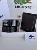 LACOSTE Wallet & Double Face Belt Set – Premium Gift Set with Box & Bag