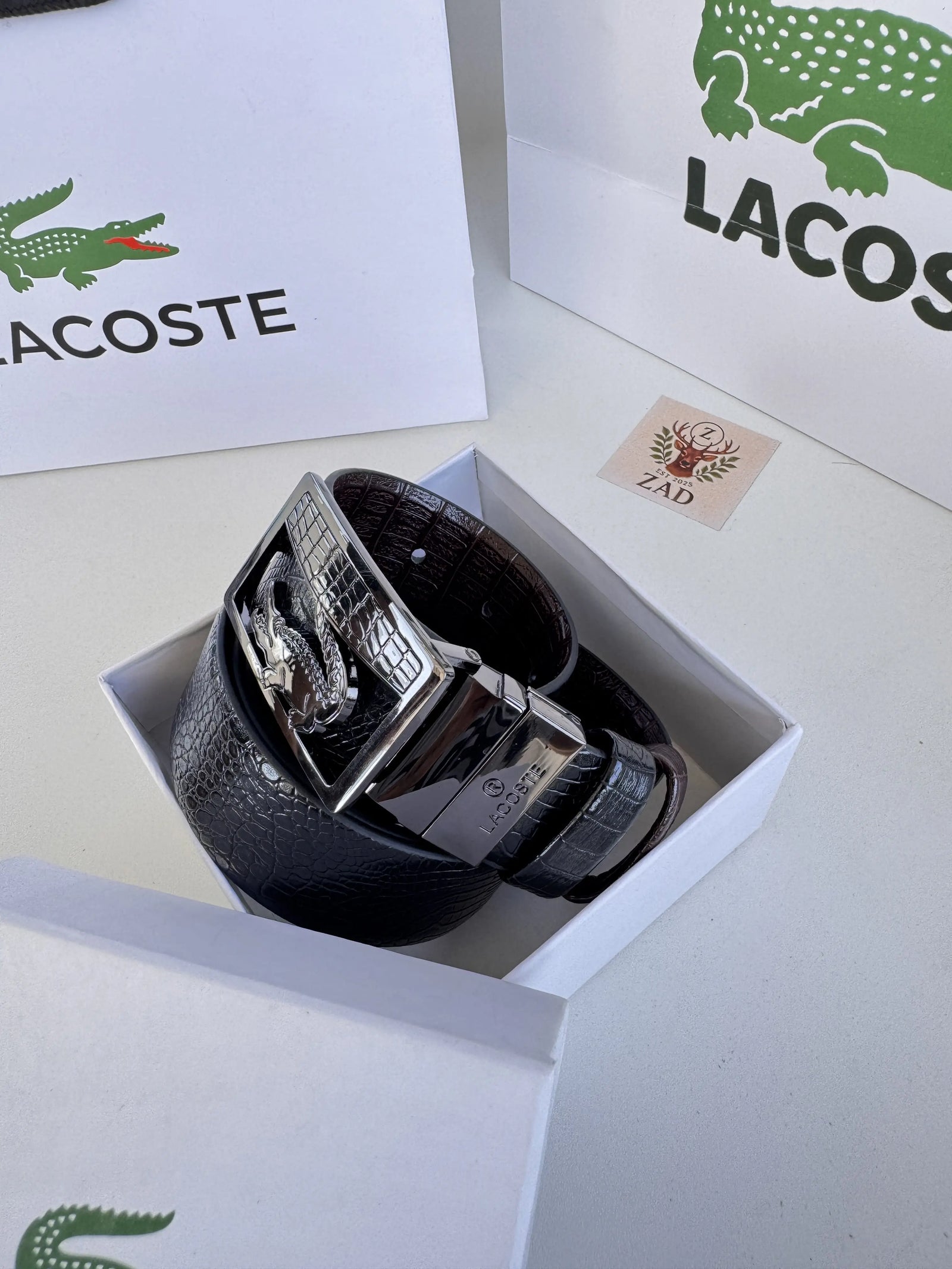 LACOSTE Wallet & Double Face Belt Set – Premium Gift Set with Box & Bag