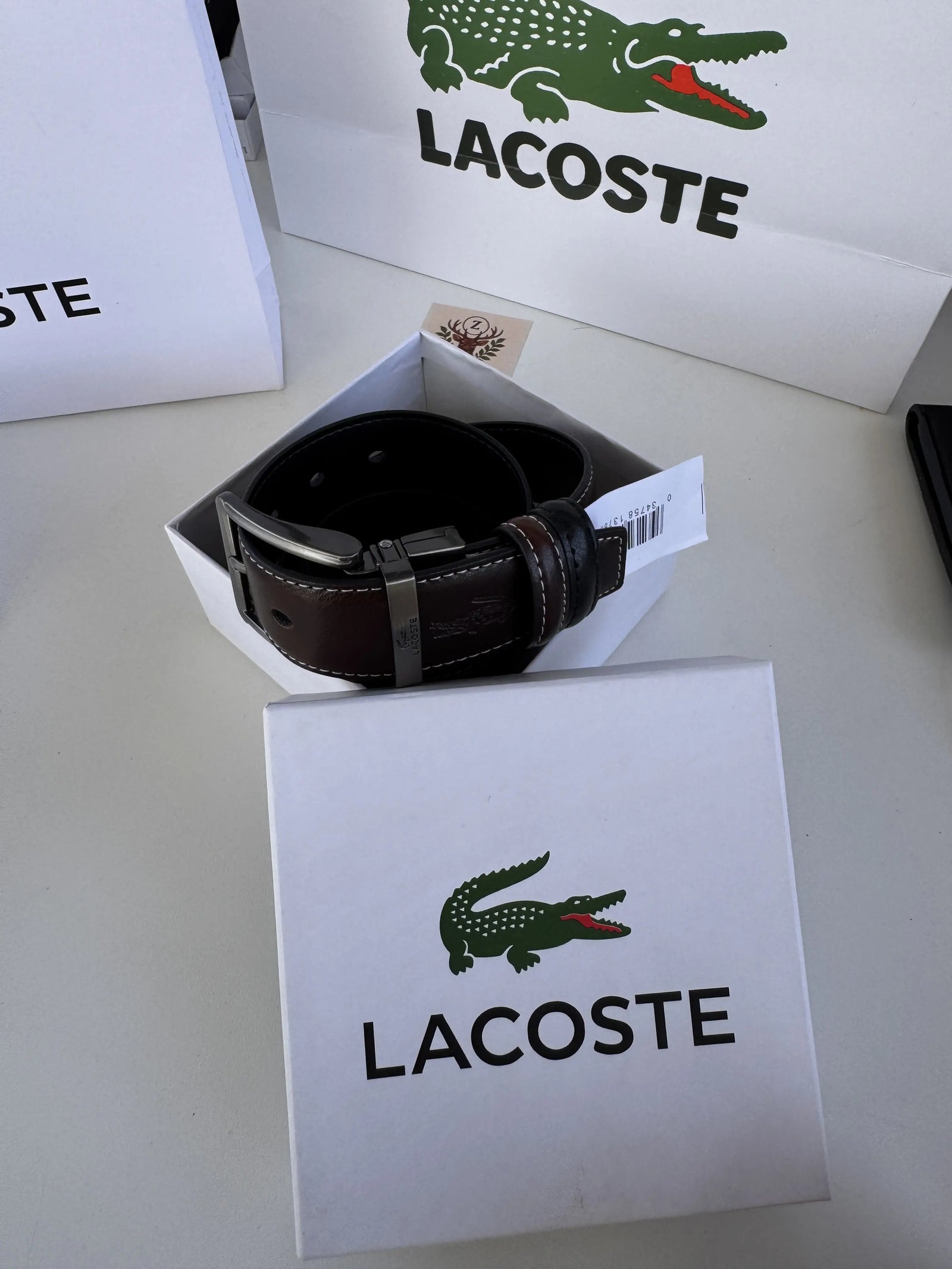 LACOSTE Wallet & Double Face Belt Set – Premium Gift Set with Box & Bag