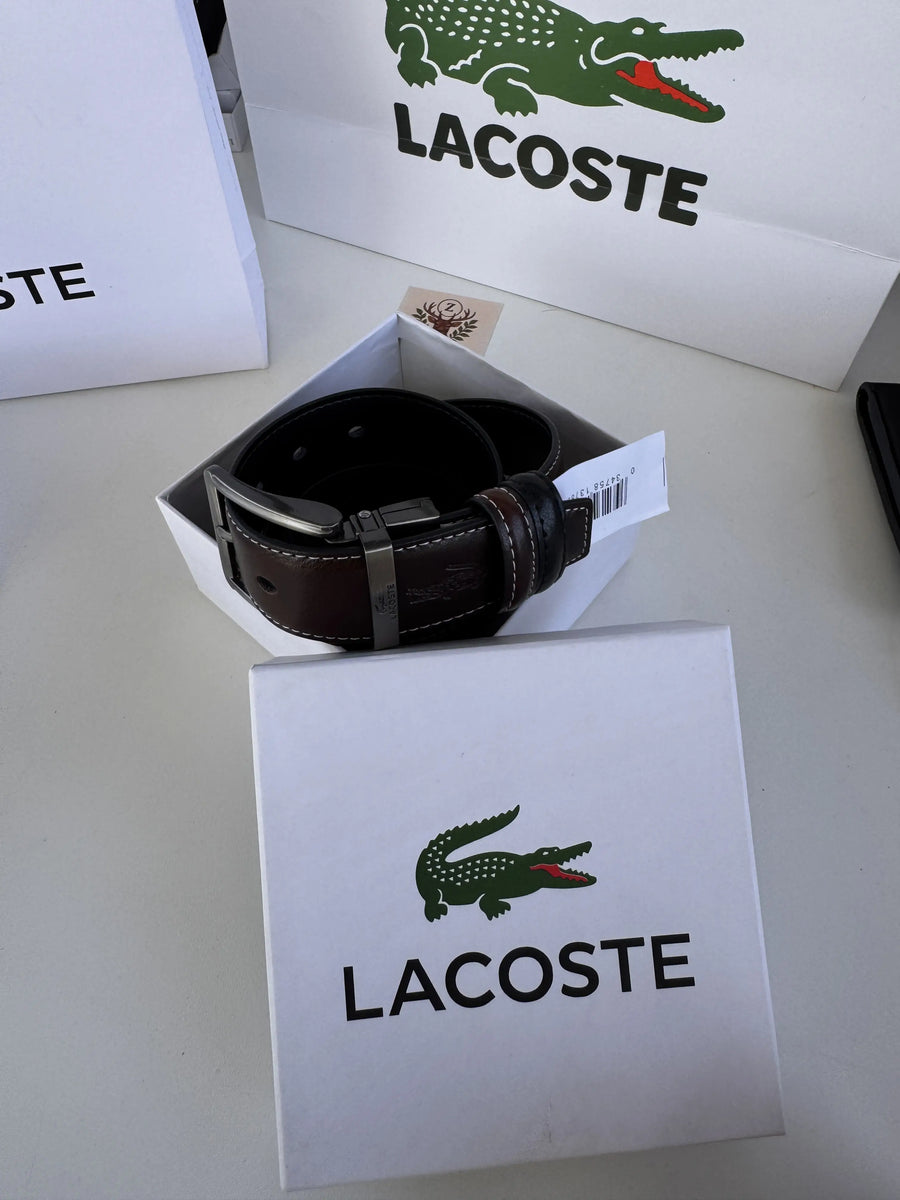 LACOSTE Wallet & Double Face Belt Set – Premium Gift Set with Box & Bag