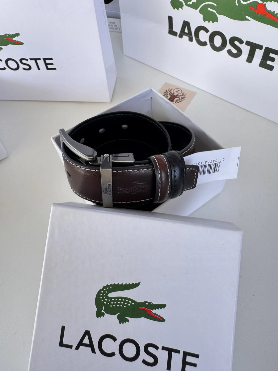 LACOSTE Wallet & Double Face Belt Set – Premium Gift Set with Box & Bag