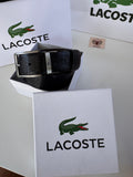 LACOSTE Double Face Belt – Black & Brown Reversible with Classic Buckle