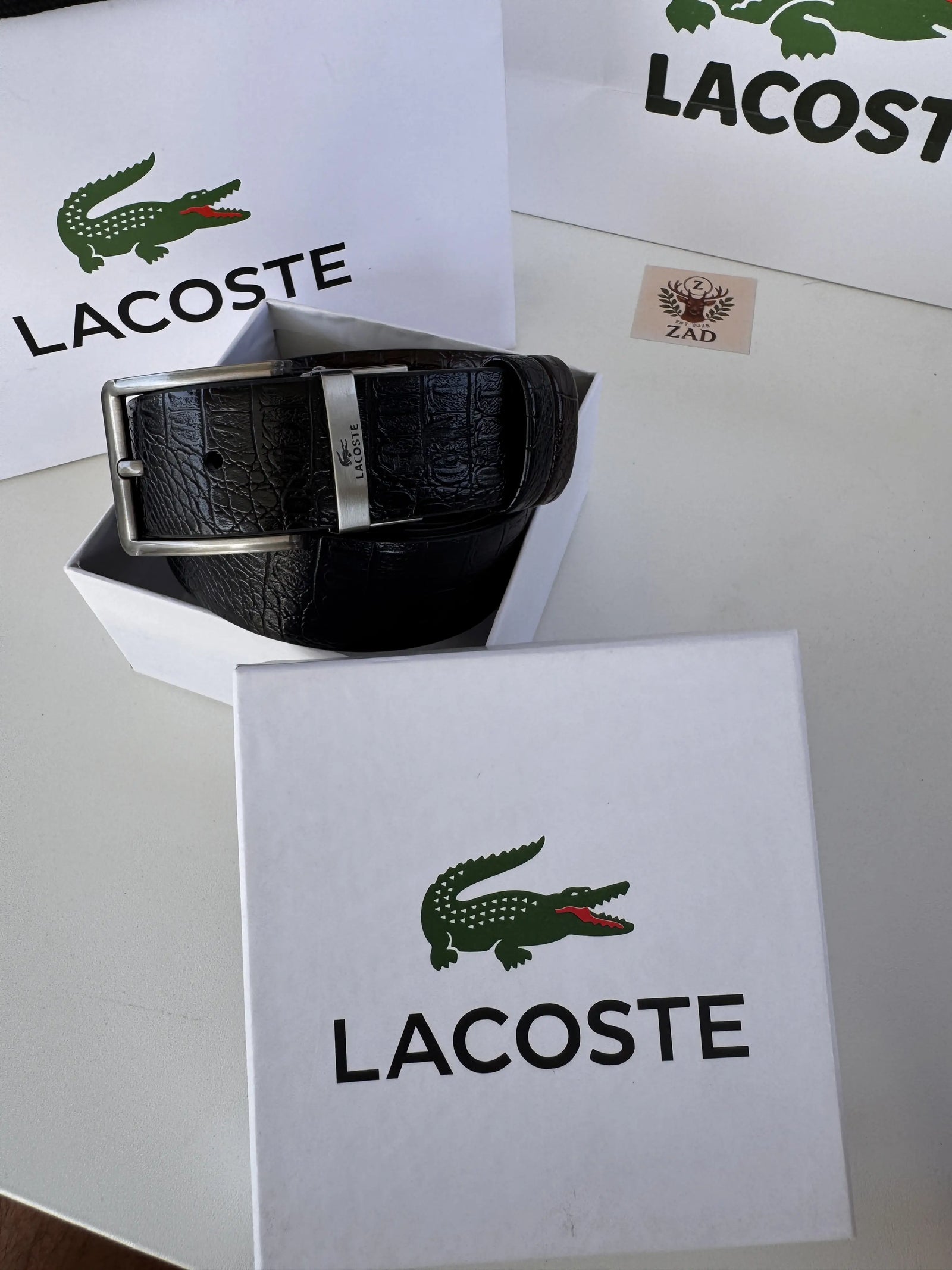 LACOSTE Wallet & Double Face Belt Set – Premium Gift Set with Box & Bag