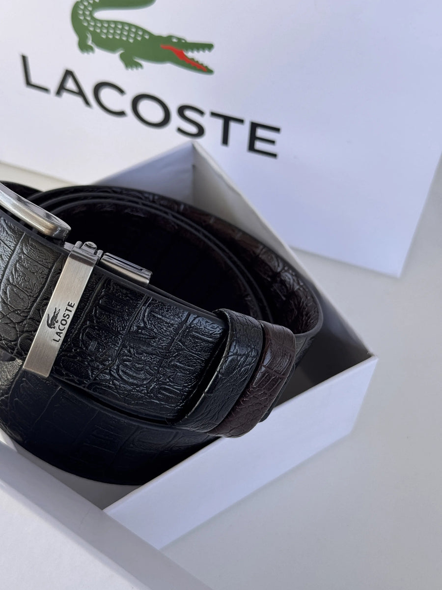 LACOSTE Wallet & Double Face Belt Set – Premium Gift Set with Box & Bag