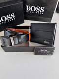BOSS Wallet & Double Face Belt Set – Premium Gift Set with Box & Bag