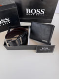 BOSS Wallet & Double Face Belt Set – Premium Gift Set with Box & Bag