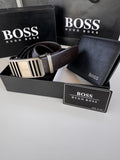 BOSS Wallet & Automatic Belt Set – Premium Gift Set with Box & Bag