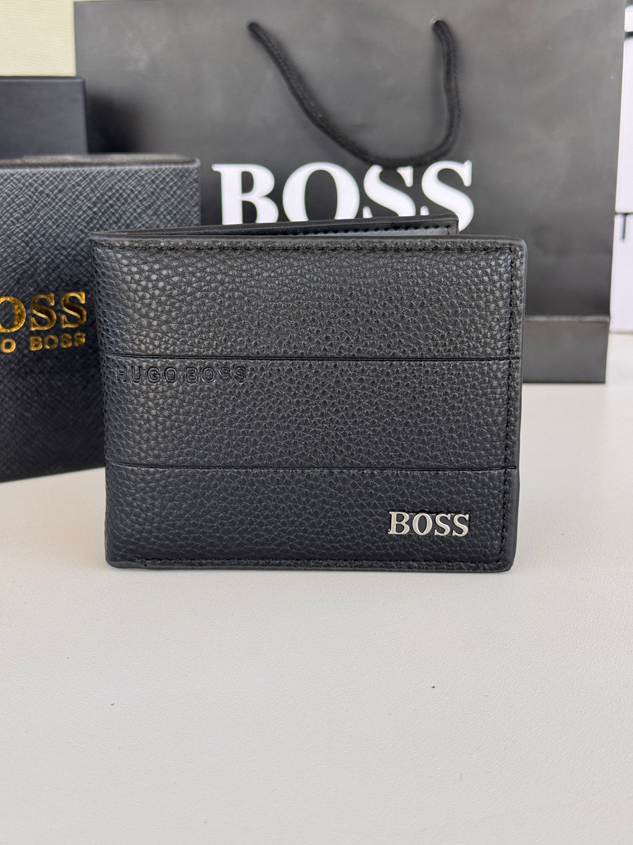 BOSS Wallet & Double Face Belt Set – Premium Gift Set with Box & Bag