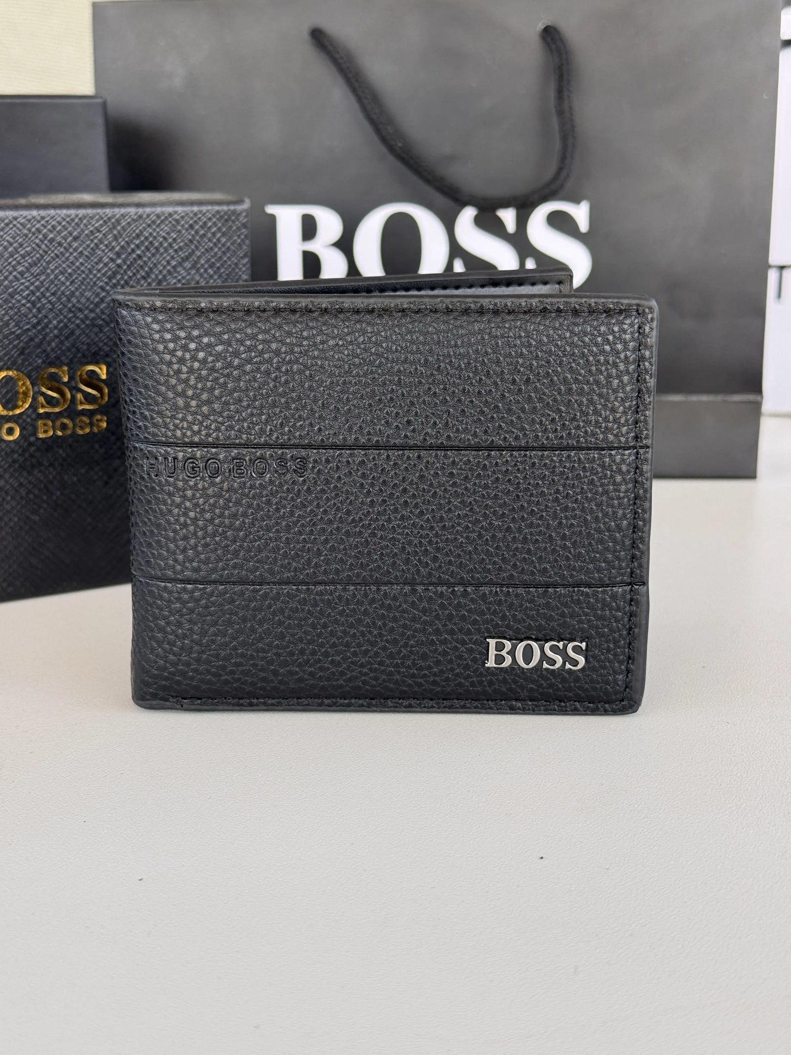 BOSS Wallet & Automatic Belt Set – Premium Gift Set with Box & Bag