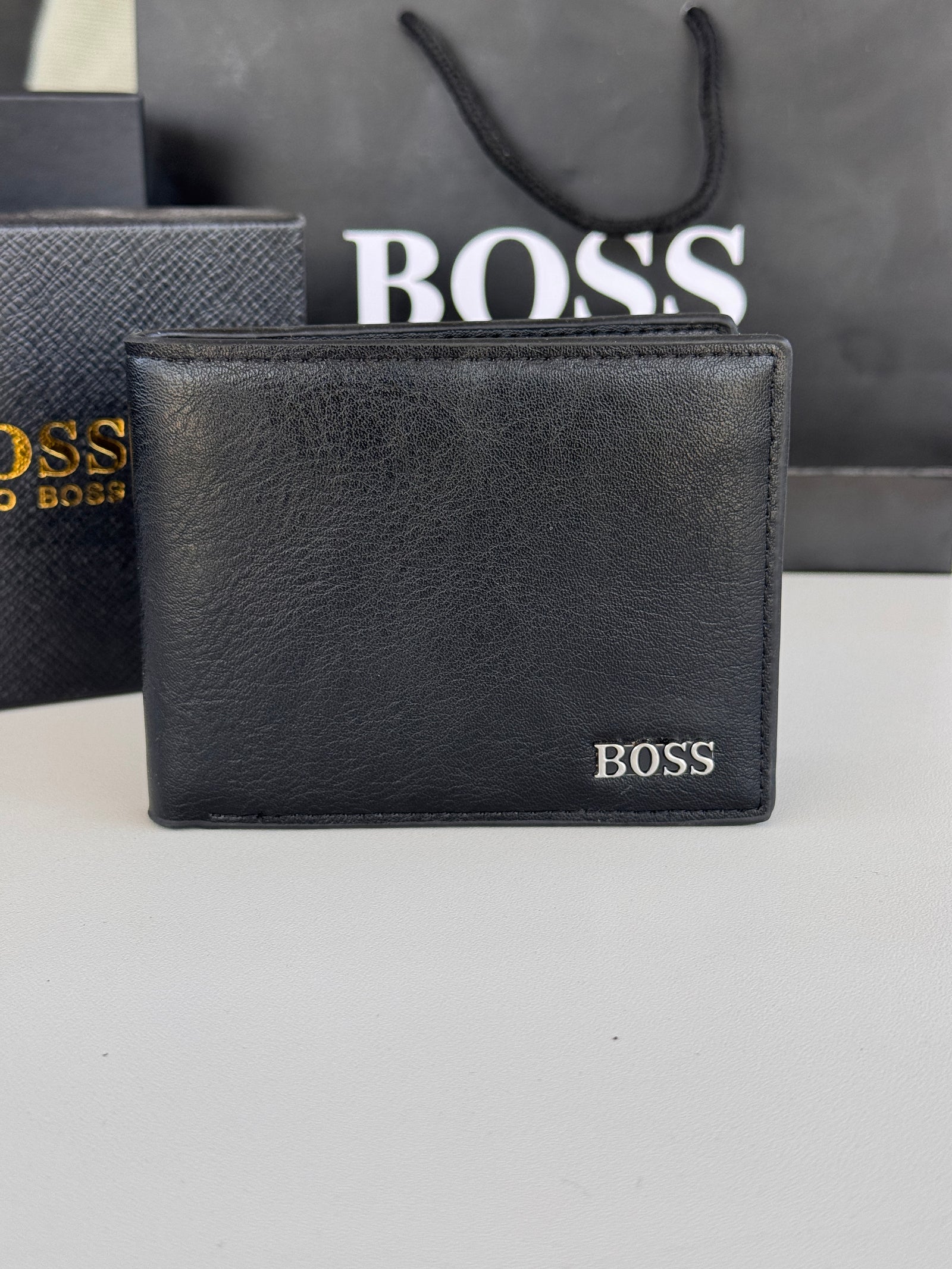 BOSS Wallet & Double Face Belt Set – Premium Gift Set with Box & Bag
