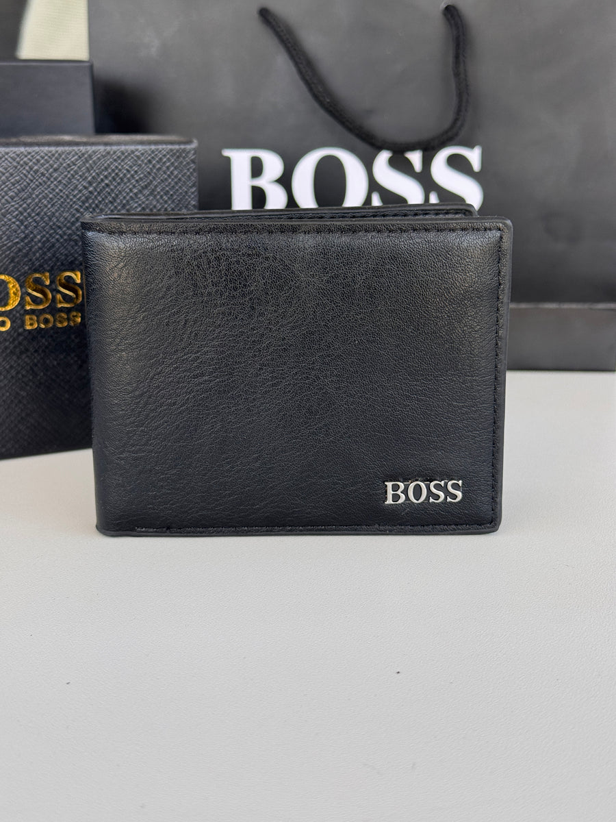 BOSS Wallet & Double Face Belt Set – Premium Gift Set with Box & Bag