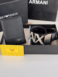 ARMANI Wallet & Double Face Belt Set – Premium Gift Set with Box & Bag
